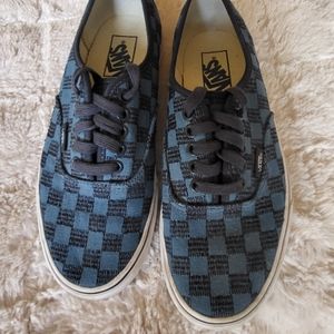 Vans blue checkerboard